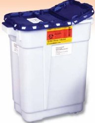 Pharmaceutical Waste Container Recykleen White Base 18 1/2 X 17 3/4 X 11 3/4 Inch Vertical Entry 9 Gallon