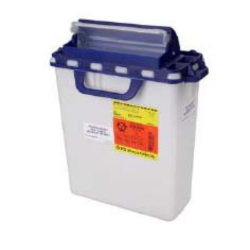 Pharmaceutical Waste Container Recykleen White Base 16.6 H X 10.7 W X 6 D Inch Horizontal Entry 3 Gallon