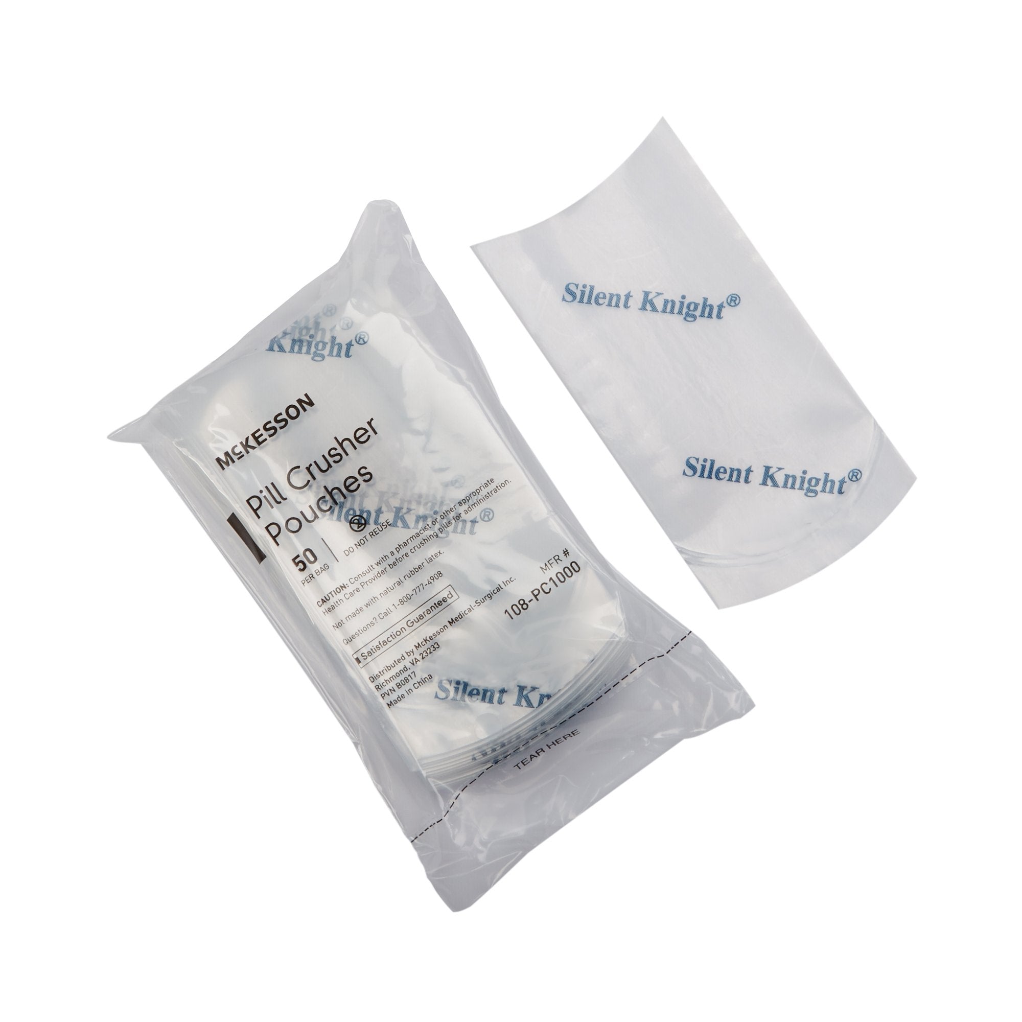 Pill Crusher Pouch McKesson Silent Knight 2 X 4 1/2 Inch, Clear, Plastic
