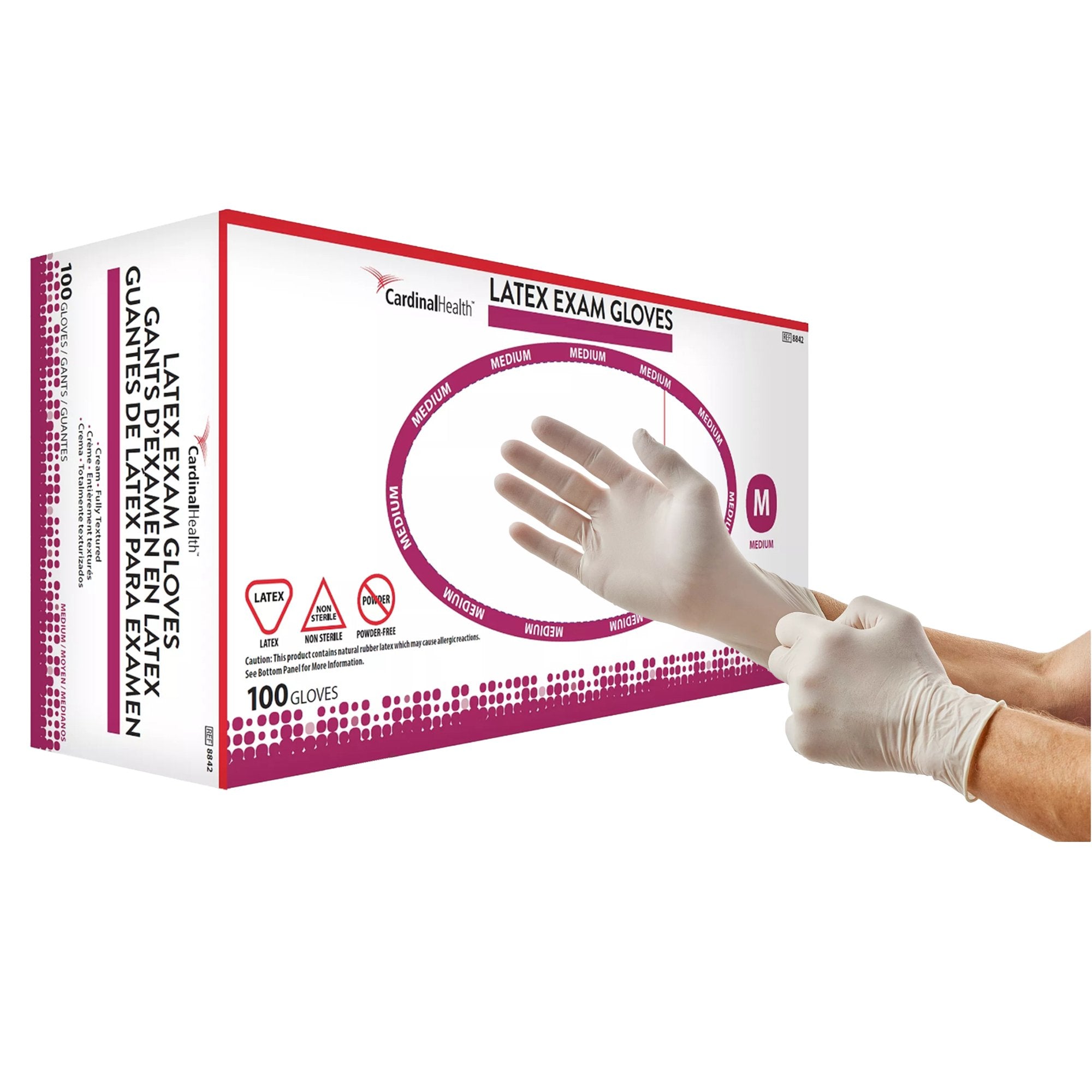 Exam Glove Positive Touch Medium NonSterile Latex Standard Cuff Length Fully Textured Ivory Not Rated