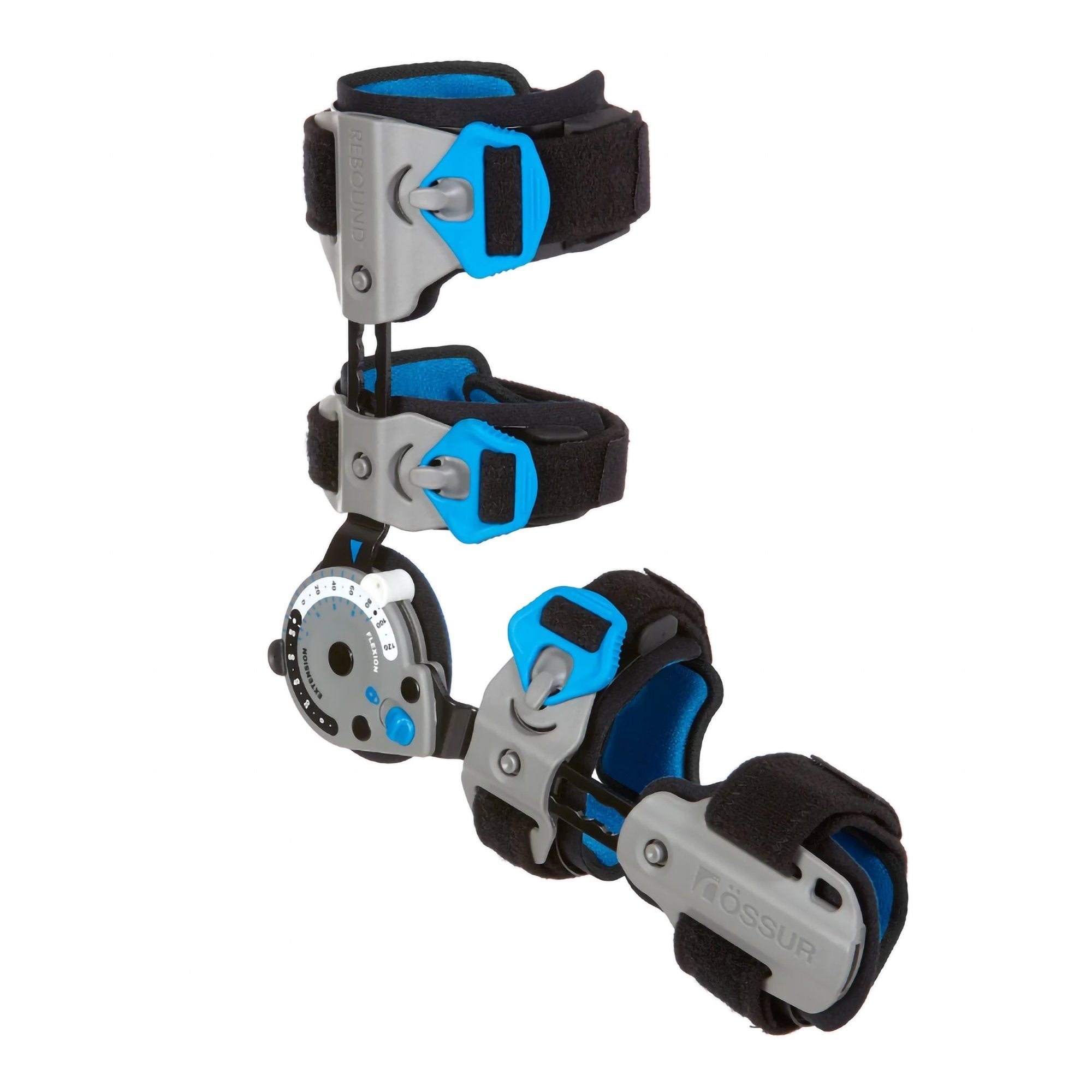 Post-Op Elbow Brace Rebound One Size Fits Most D-Ring / Hook and Loop Strap Closure Right Arm Black / Blue / Gray, Packaging Type- Each