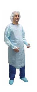 Protective Procedure Gown Precept One Size Fits Most Blue NonSterile ASTM F1671 Disposable