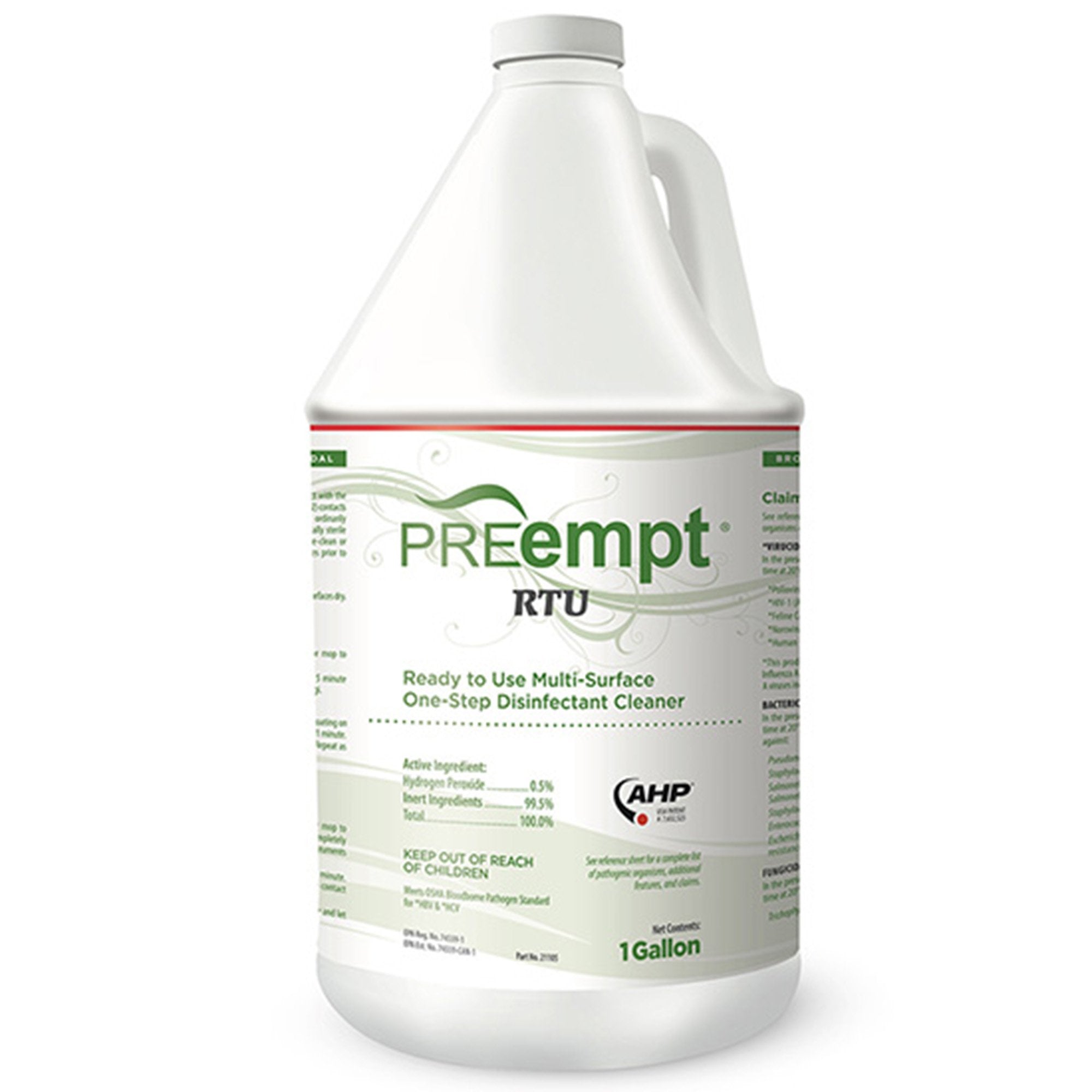 PREempt RTU Surface Disinfectant Cleaner Peroxide Based Manual Pour Liquid 1 gal. Jug Scented NonSterile