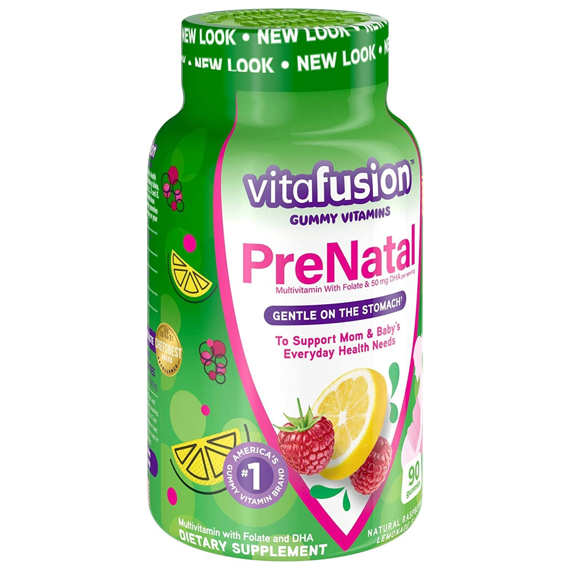 Prenatal Vitamin Supplement Gummy 90 per Bottle Assorted Fruit Flavor