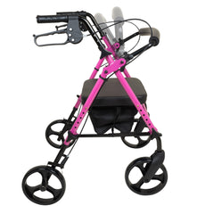 ProBasics Aluminium Rollator For Seniors and Elders, Wheel size 8 inch With Height Adjustable 18" to 22", Weight Capacity 250lbs, Pink Color, RLAA8PK