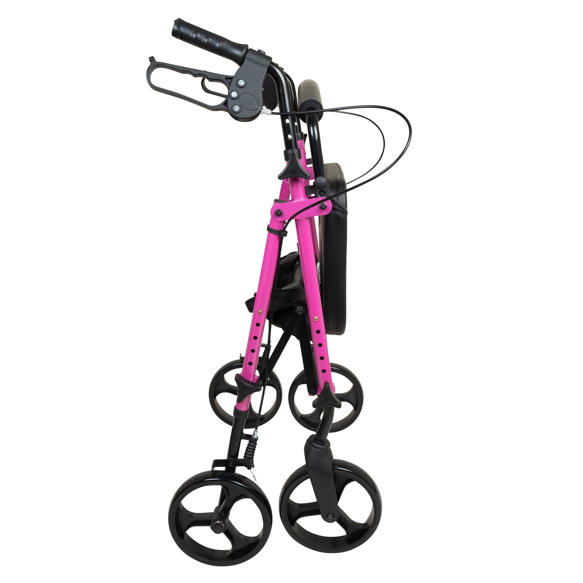 probasics aluminum height adjustable rollator pink 1