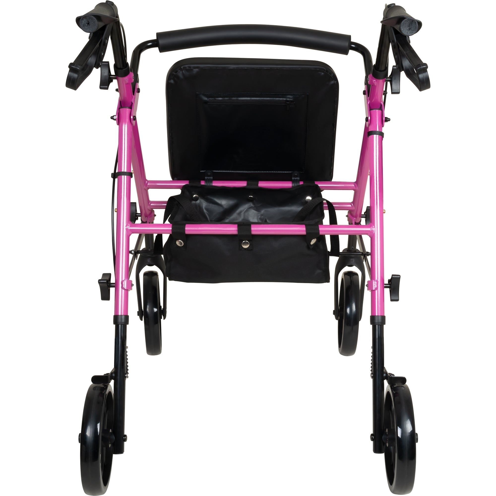 probasics aluminum height adjustable rollator pink 1