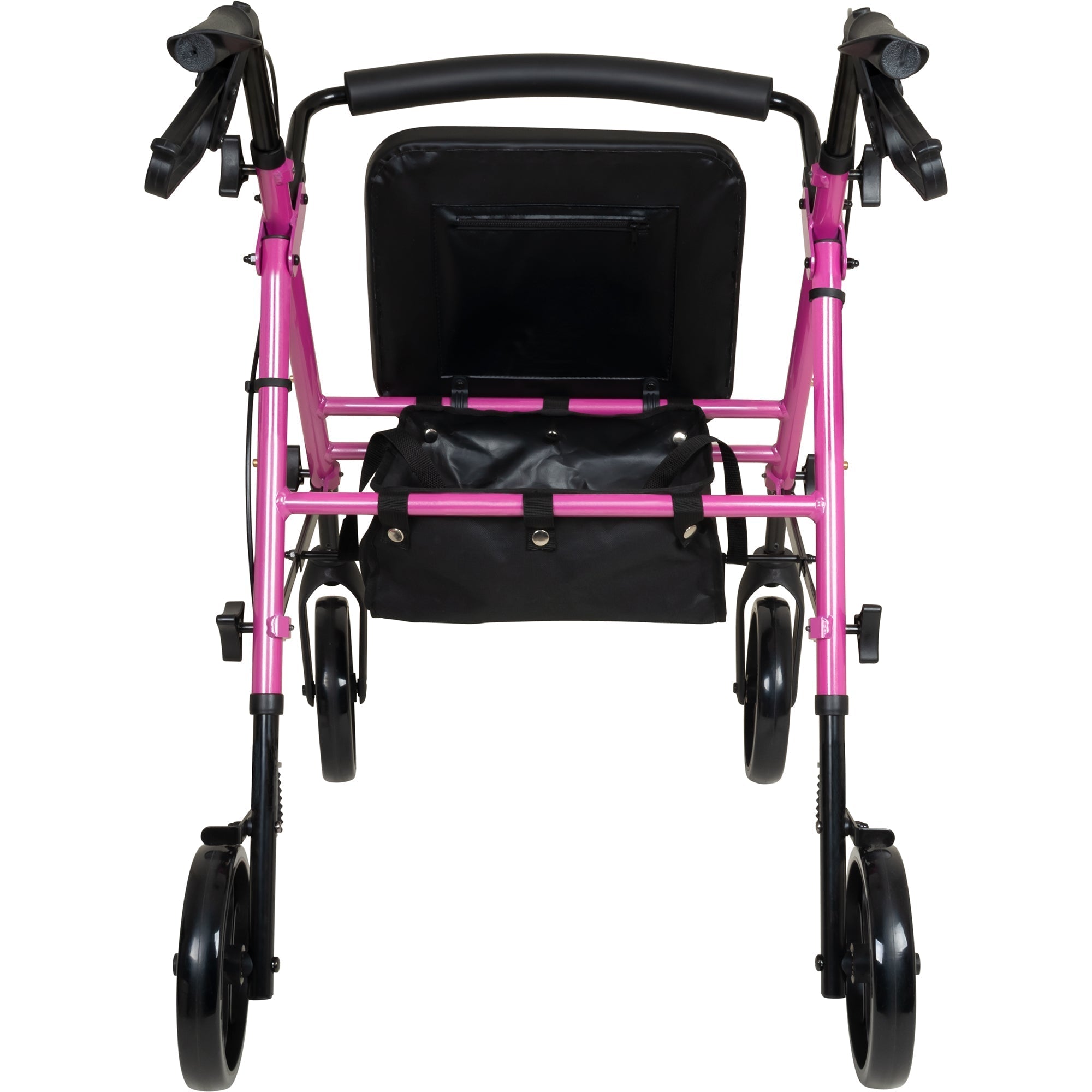 ProBasics Aluminium Rollator For Seniors and Elders, Wheel size 8 inch With Height Adjustable 18" to 22", Weight Capacity 250lbs, Pink Color, RLAA8PK