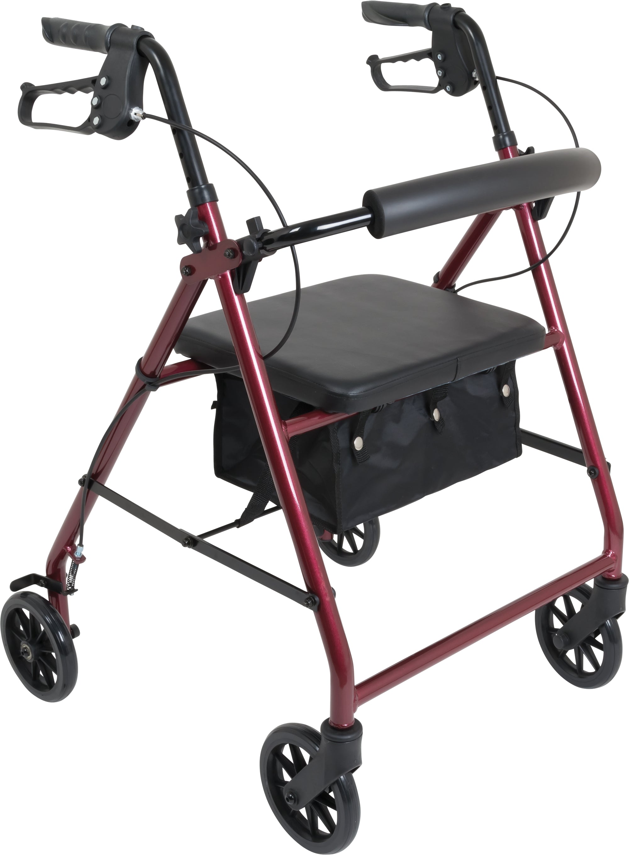 ProBasics Aluminium Walker For Seniors and Elders, Wheel size 6 inch With Height Adjustable Weight Capacity 300lbs, Burgundy Color ,Foldable, RLA6BG