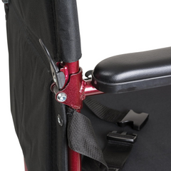 ProBasics transport chair with padded armrests and seat upholstery