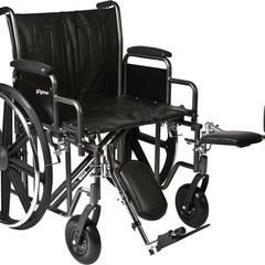Probasics Heavy Duty K0007 Wheelchair with Detachable desk-length and Seat with Legrests ,8" Front 24" Back Wheels ,450-600 lbs Weight Capacity ,24" x 18" ,WC72418DE