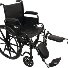 Probasics K1 Lightweight Wheelchair with Flip-back padded upholstered armrests removable and elevating legrests. ,8inch Front 24inch Back Wheels ,250 lbs Weight Capacity ,20" x 16" ,WC12016DE