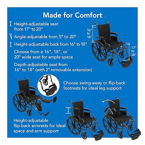 probasics k2 wheelchair with 18 x 16 seat and elevating legrests