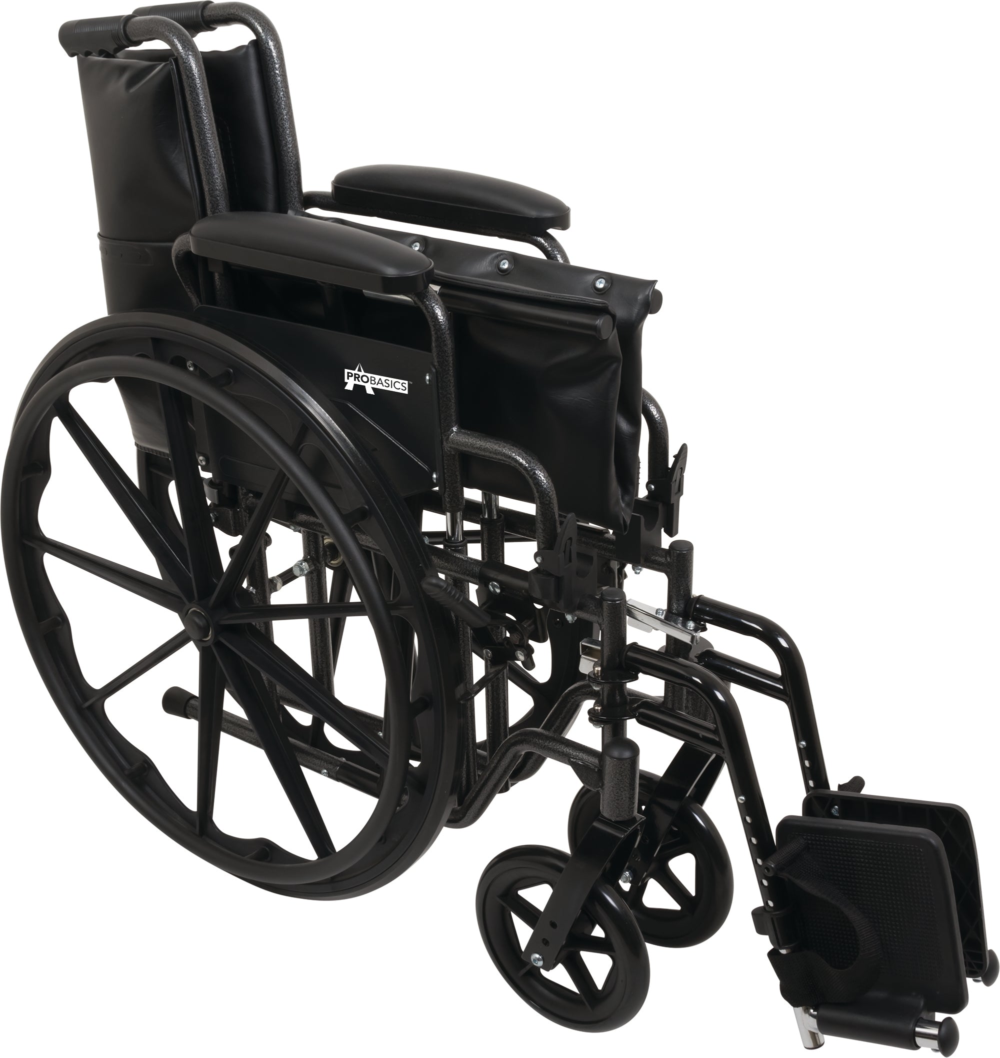 probasics k2 wheelchair with 20 x 16 seat and elevating legrests