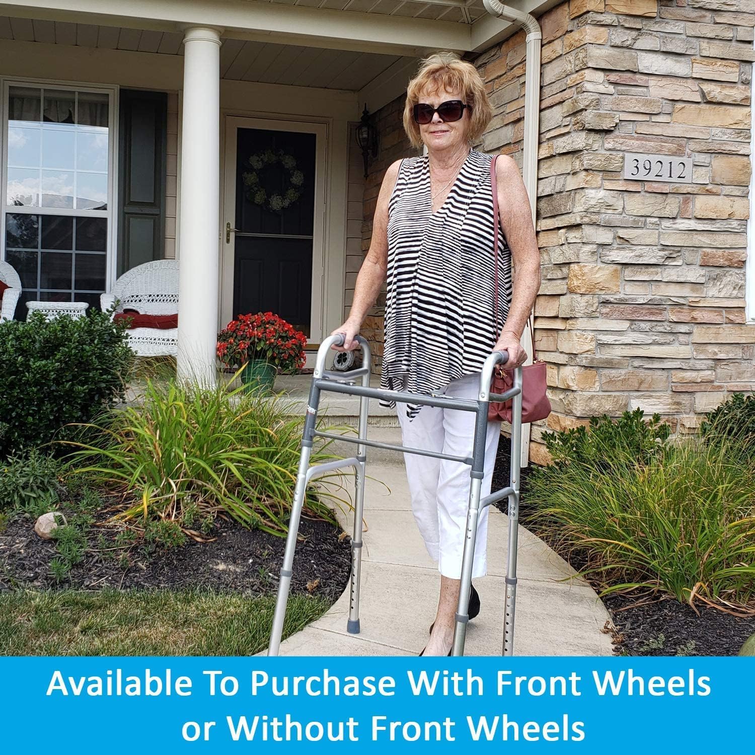 probasics sure lever release folding walker with 5 wheels