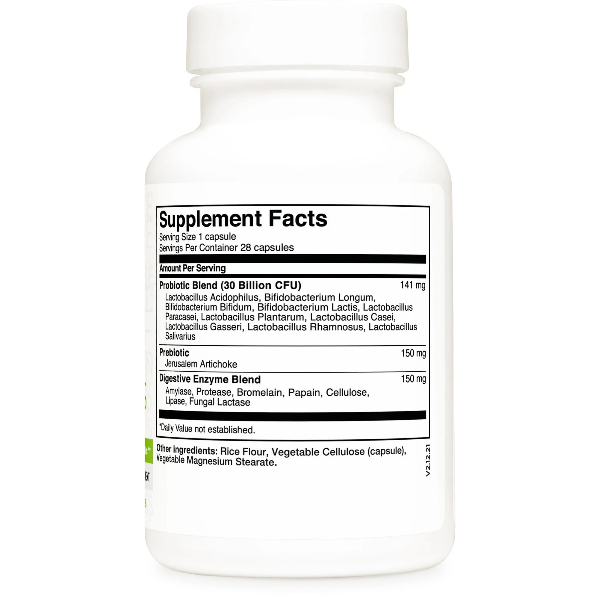 Probiotic (>10 Billion CFU) with Prebiotic + Digestive Enzymes Supplement, 28 Capsules