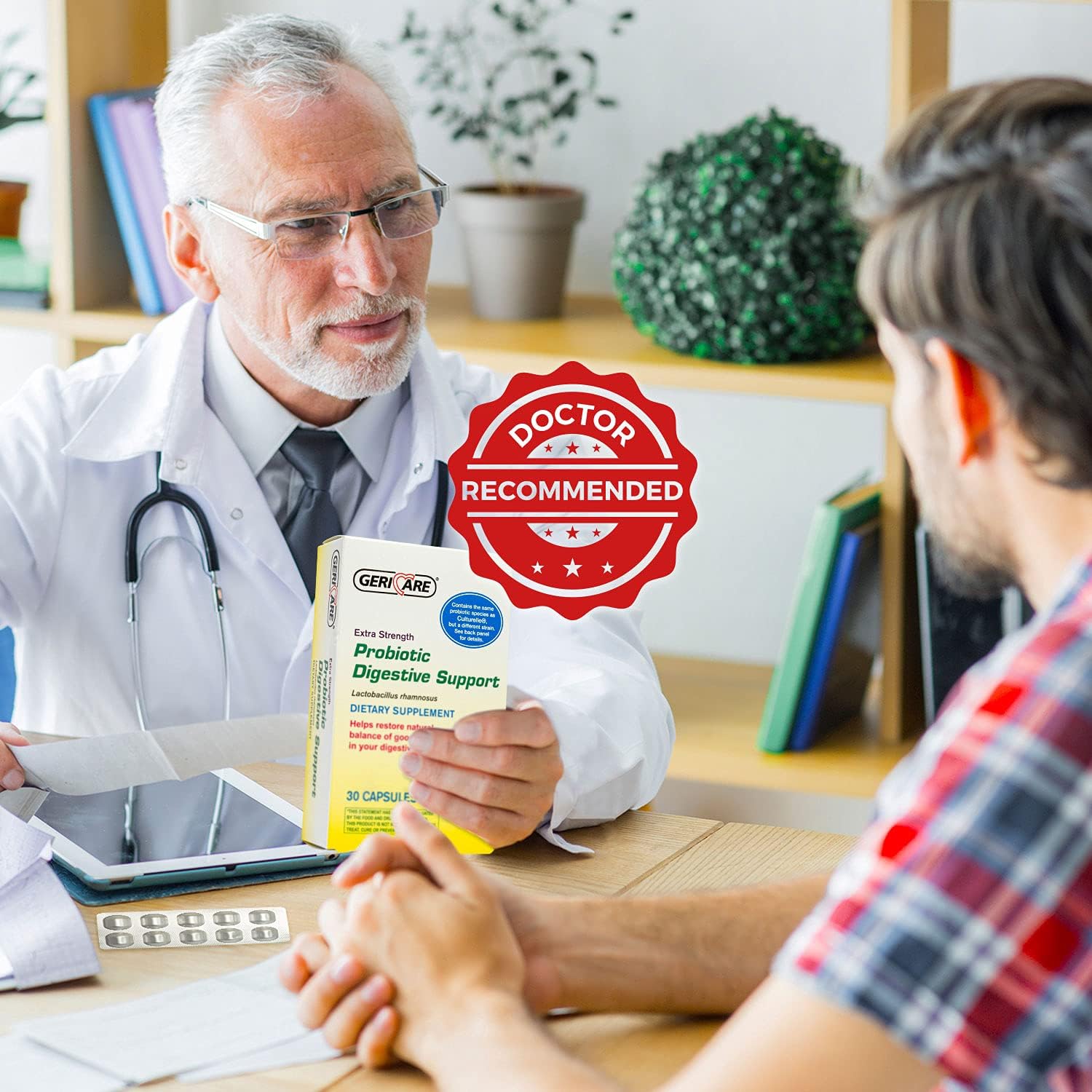 probiotic dietary supplement geri care 30 per box capsule packaging type box