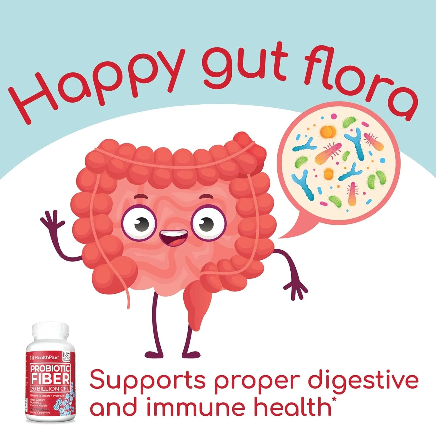 Probiotic Fiber Dietary Supplement, 30 Capsules, 30 Servings