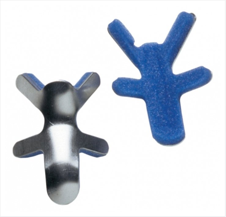 Finger Splint ProCare Adult Medium Bendable Prong Closure Left or Right Hand Blue / Silver