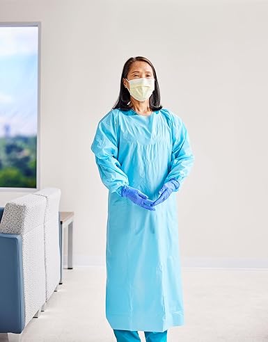 protective procedure gown cardinal health one size fits most blue nonsterile not rated disposable packaging type case