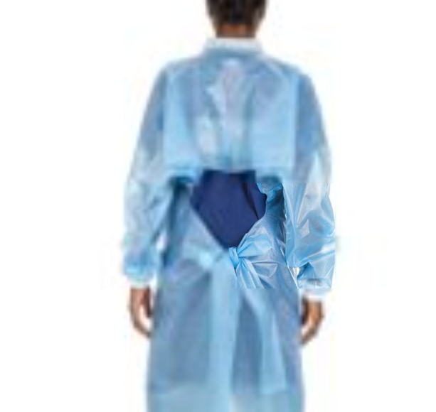 protective procedure gown one size fits most blue nonsterile aami level 4 disposable packaging type case