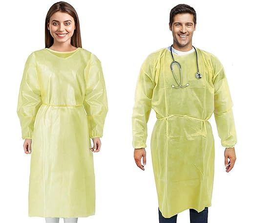 Protective Procedure Gown One Size Fits Most Yellow NonSterile Not Rated Disposable