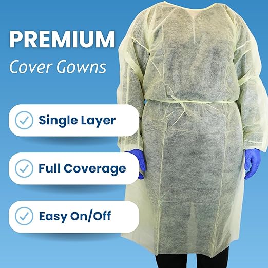 protective procedure gown x large yellow nonsterile not rated disposable packaging type case