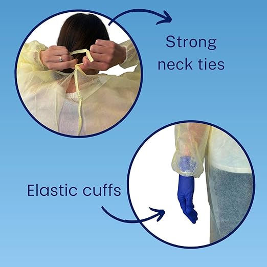 protective procedure gown x large yellow nonsterile not rated disposable packaging type case
