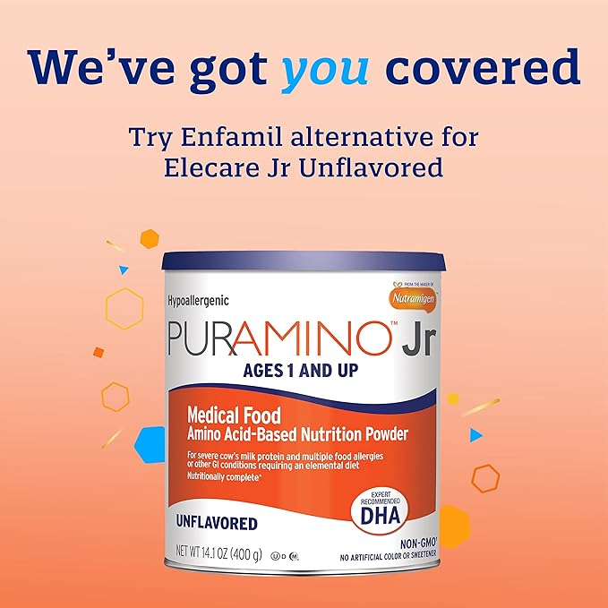 puramino jr medical food amino acid based nutrition powder vanilla 14 1 oz puramino jr pediatric oral supplement mk1162584ea