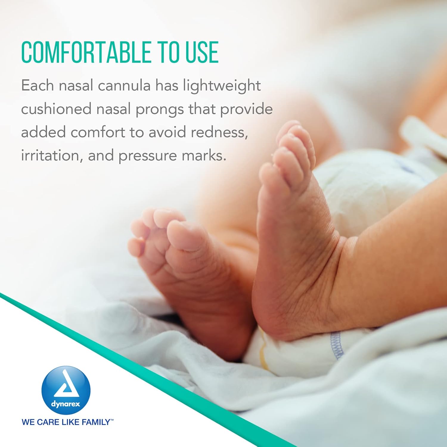 dynarex nasal oxygen cannula cushion tip with 14 crush resistant tubing