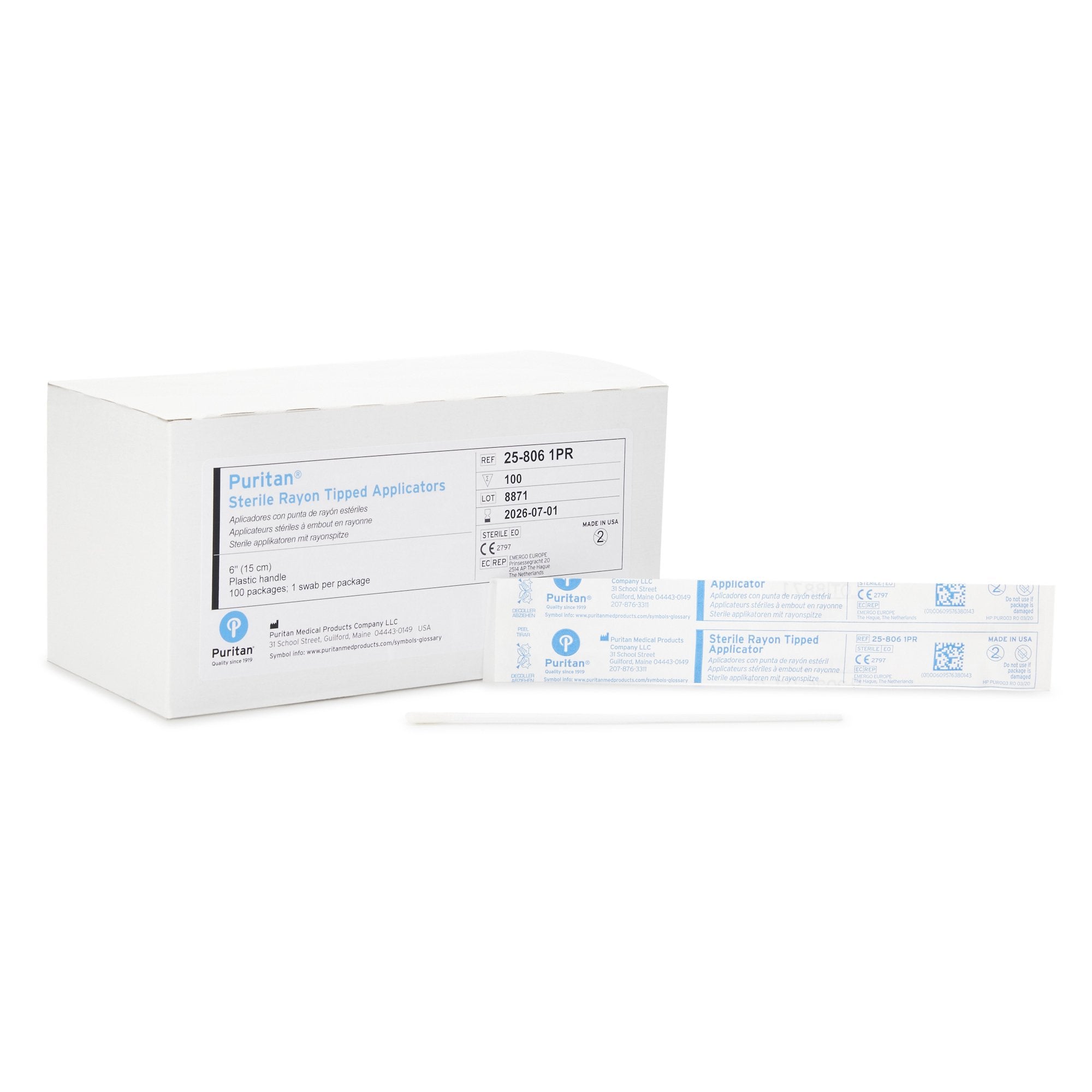 Puritan Specimen Collection Swab 6 Inch Length Sterile
