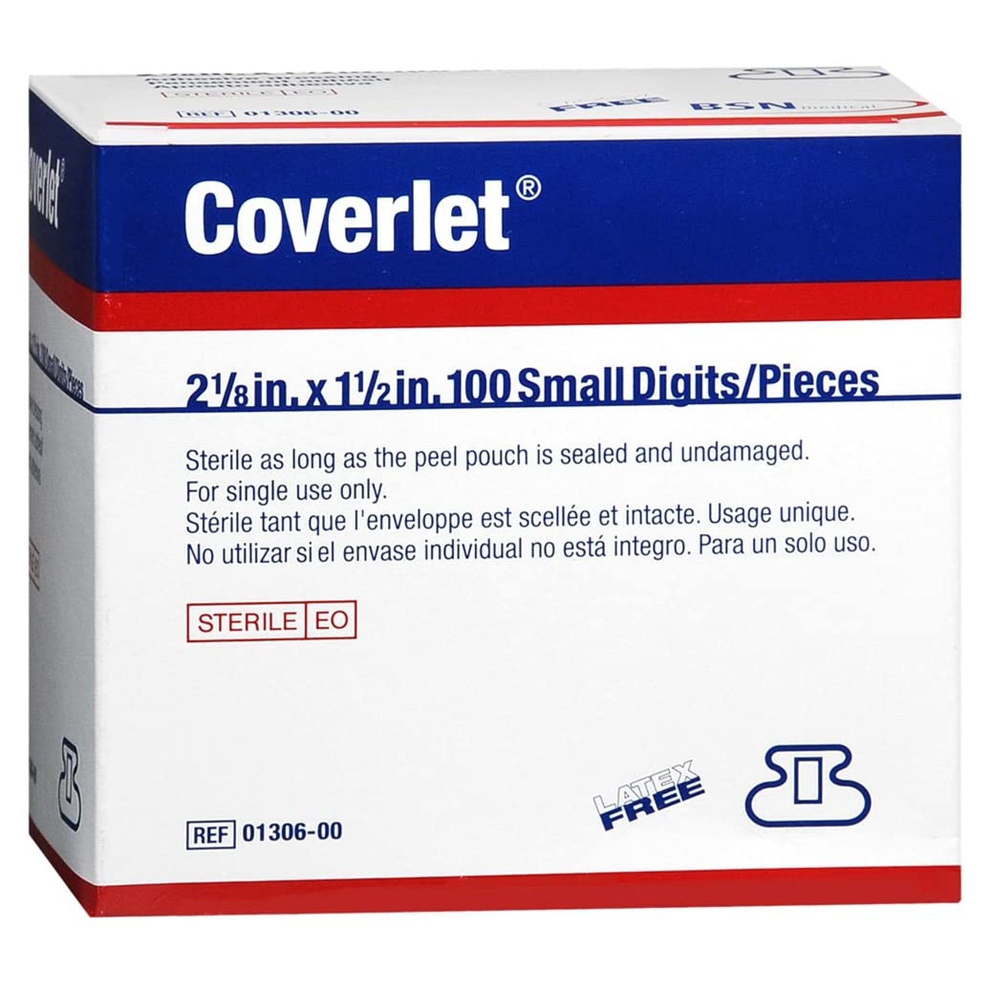 Adhesive Strip Coverlet 1-1/2 X 2-1/2 Inch Fabric Fingertip Tan Sterile