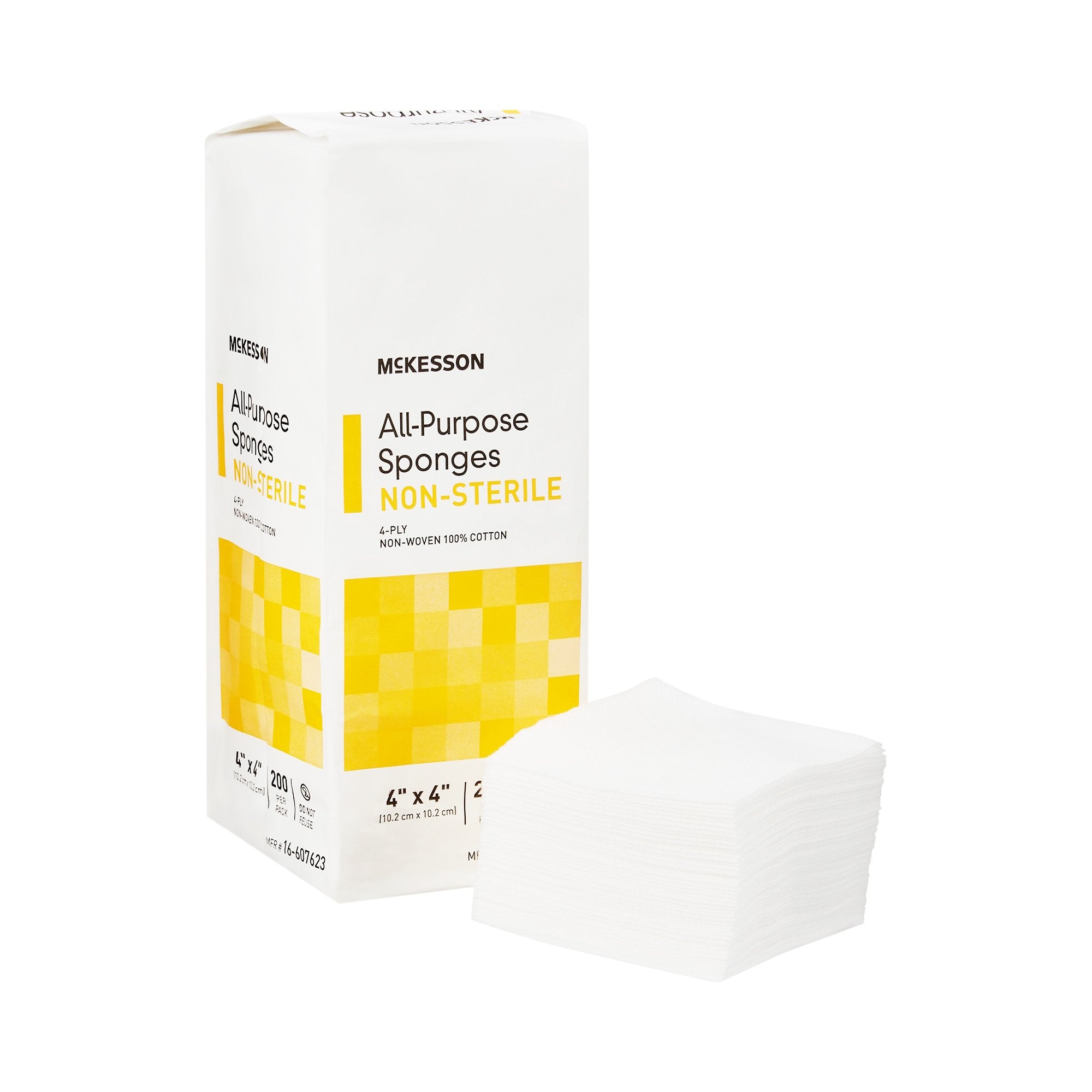 Nonwoven Sponge McKesson 4 X 4 Inch 4-Ply NonSterile 200 per Pack