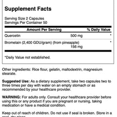 Quercetin & Bromelain Advanced Formula 100 Caps 2 Pack