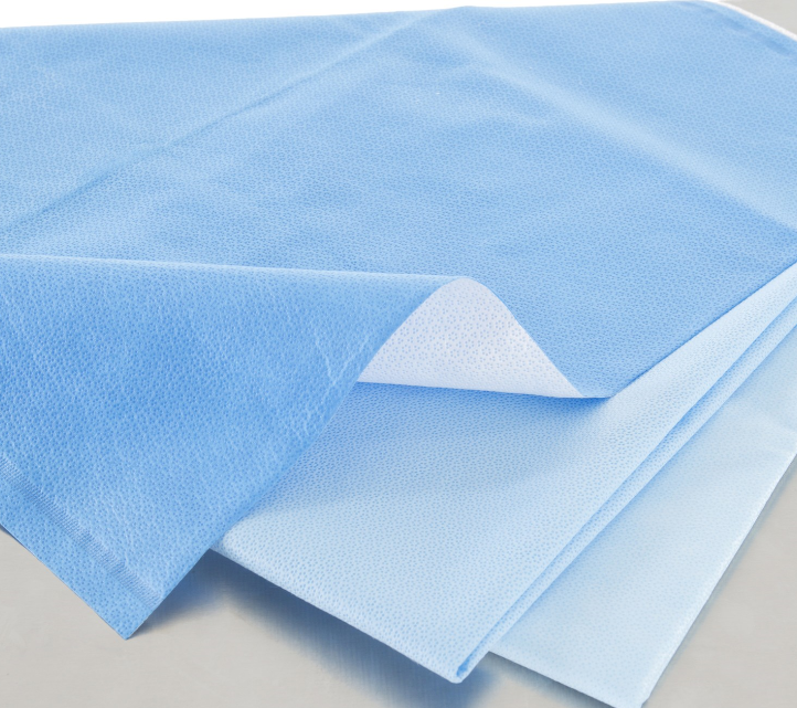 QUICK CHECK* H100 Sterilization Wrap White / Blue 15 X 15 Inch Dual Layer SMS Polypropylene Steam / EO Gas / Hydrogen Peroxide