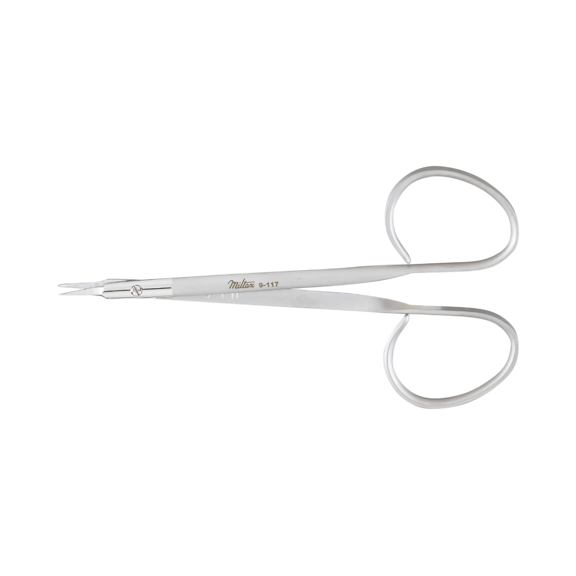 Stitch Scissors Miltex 4 7/8 Inch Length OR Grade German Stainless Steel NonSterile Ribbon Style Finger Ring Handle Curved Sharp Tip / Sharp Tip