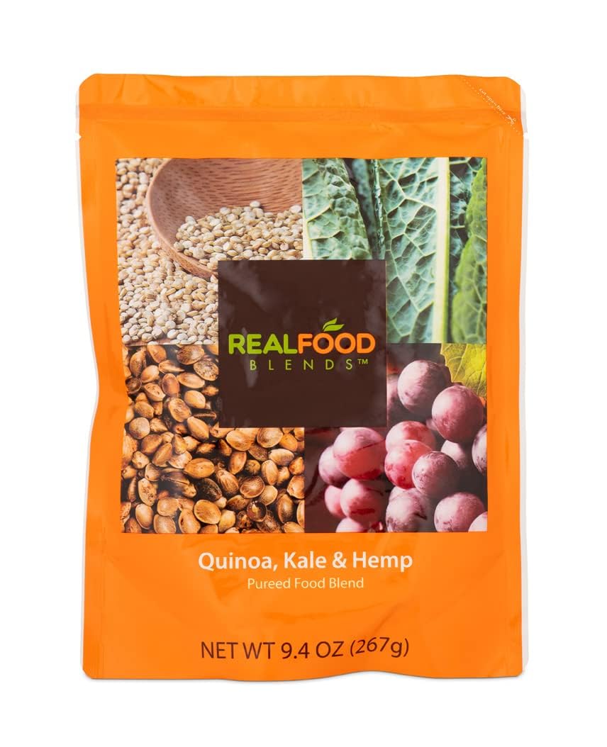 real food blends quinoa kale hemp pureed food blend for tube feed 9 4 ounce real food blends tube feeding formula mk979852ea