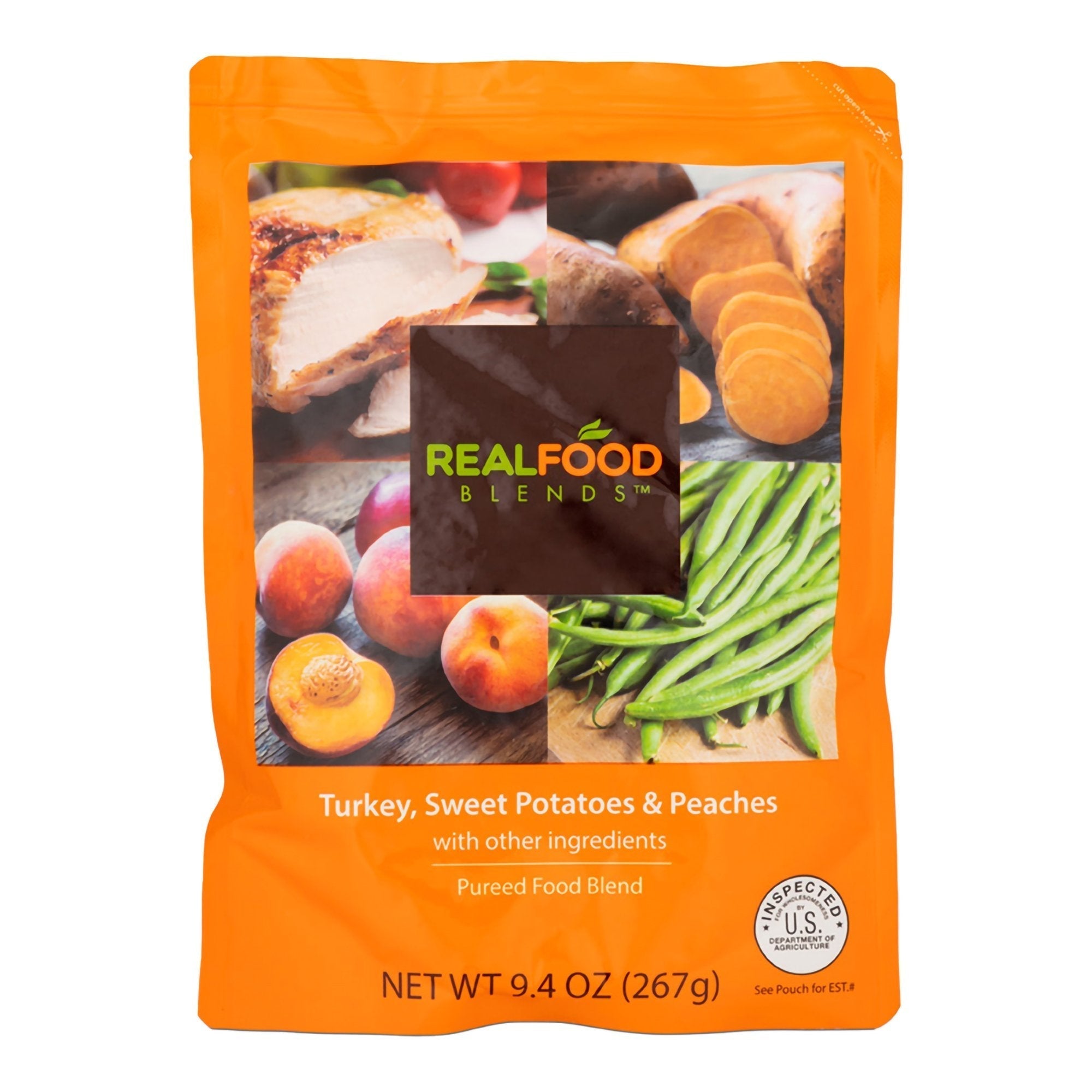 Tube Feeding Formula Real Food Blends Turkey / Sweet Potatoes / Peaches Flavor Liquid 9.4 oz. Pouch