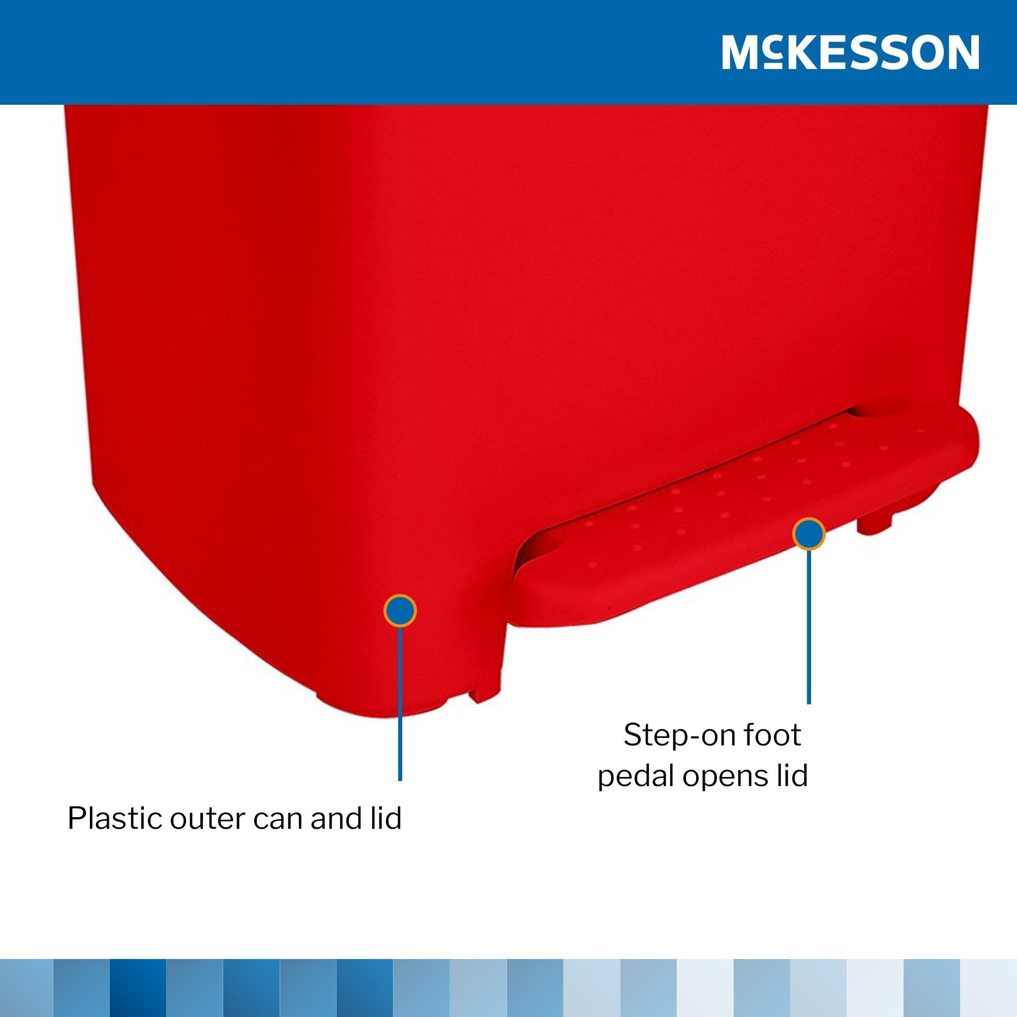 Medical office red rectangular trash can