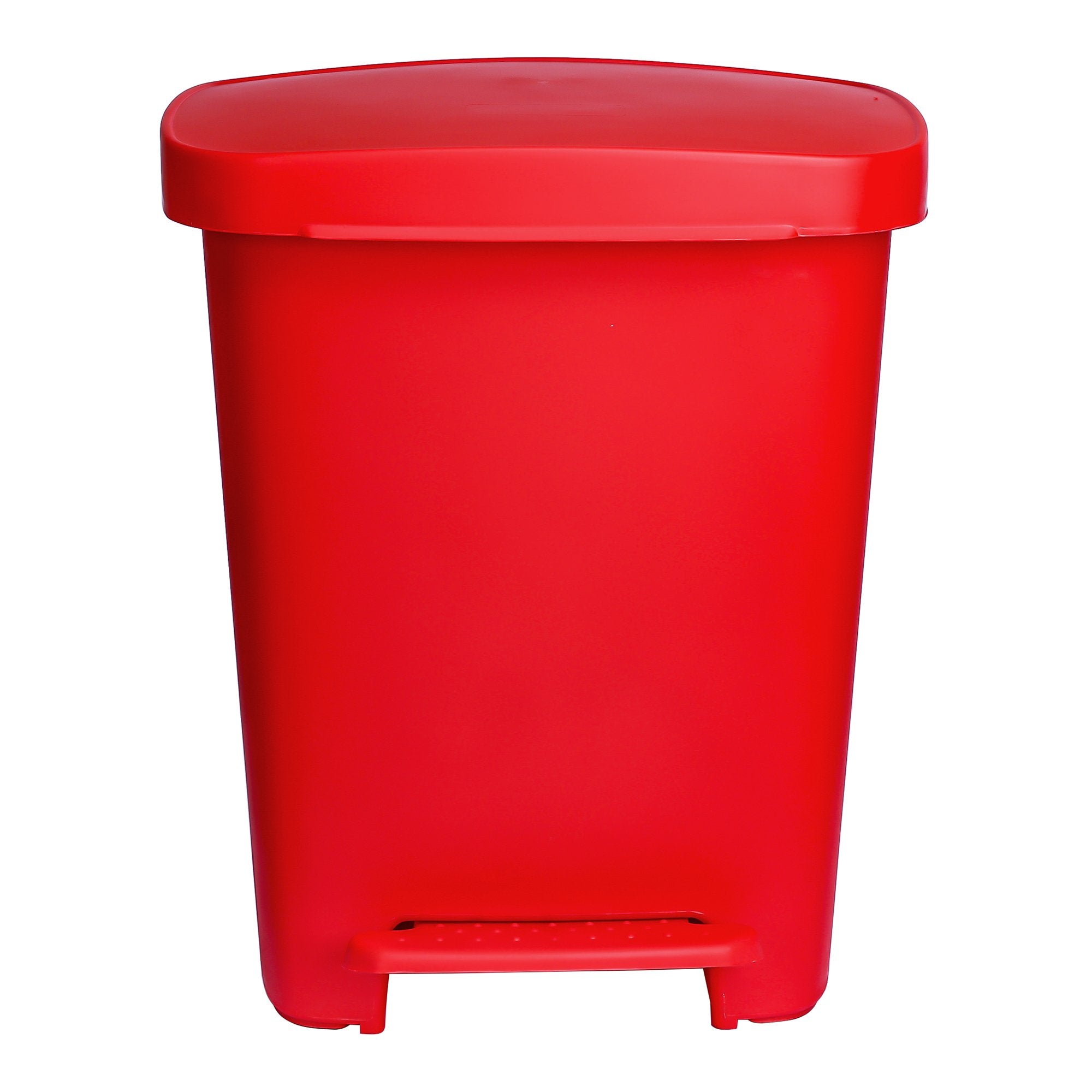 Red Plastic Rectangular Trash Can Easy to Maintain