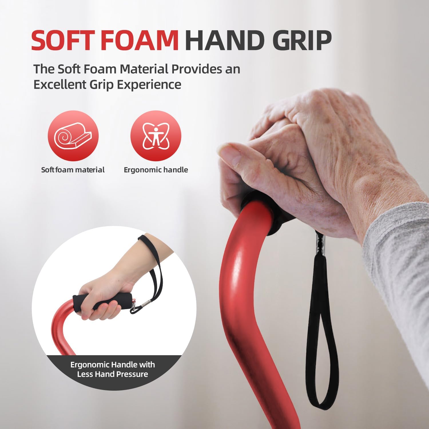 walking cane for men women adjustable cane with offset soft cushioned handle portable lightweight sturdy mobility walker aid for elderly seniors collapsible cane 1