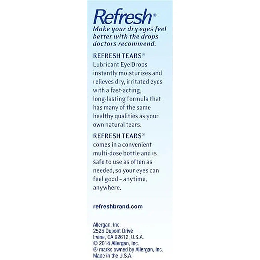 Eye Lubricant Refresh Tears 1 oz. Eye Drops,Packaging Type- Each