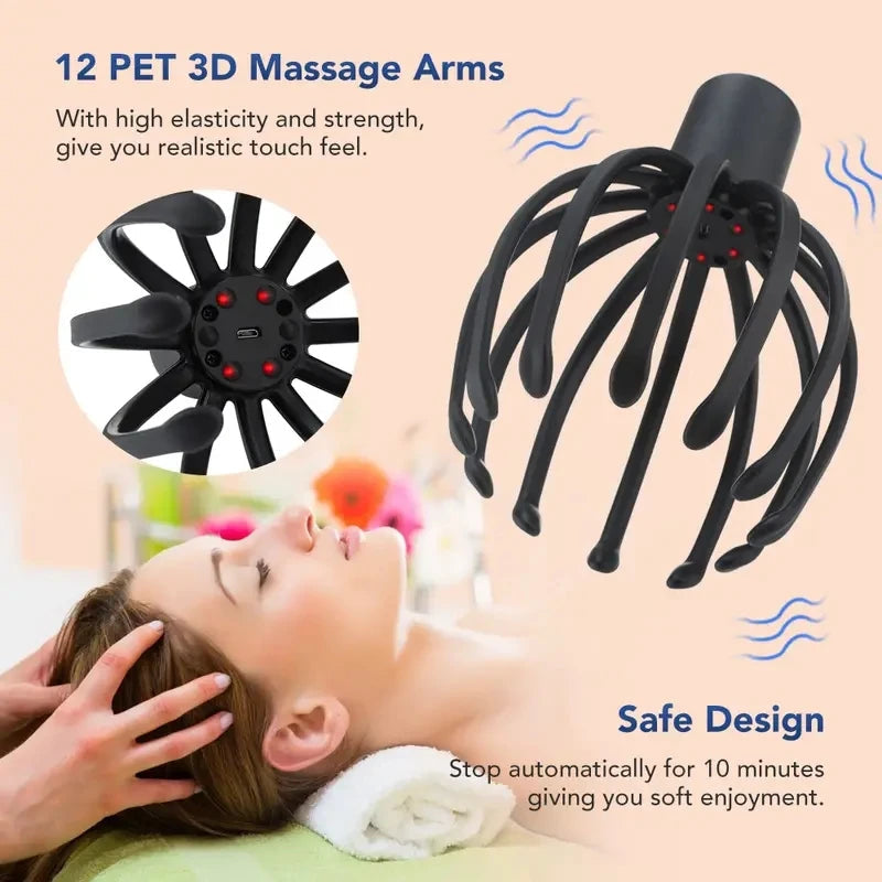 relieve tension stress with this electric head massager octopus scratcher perfect for deep relaxation fatigue relief