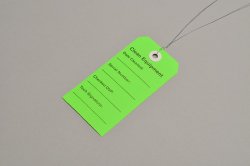 Equipment Tag Elkay Plastics For DME/HME Equipment Green 2-5/16 X 4-3/4 Inch Card Stock 500 per Case