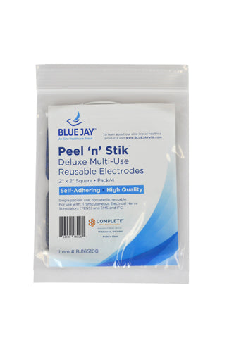 reusable electrodes pack 4 2 x2 square blue jay brand