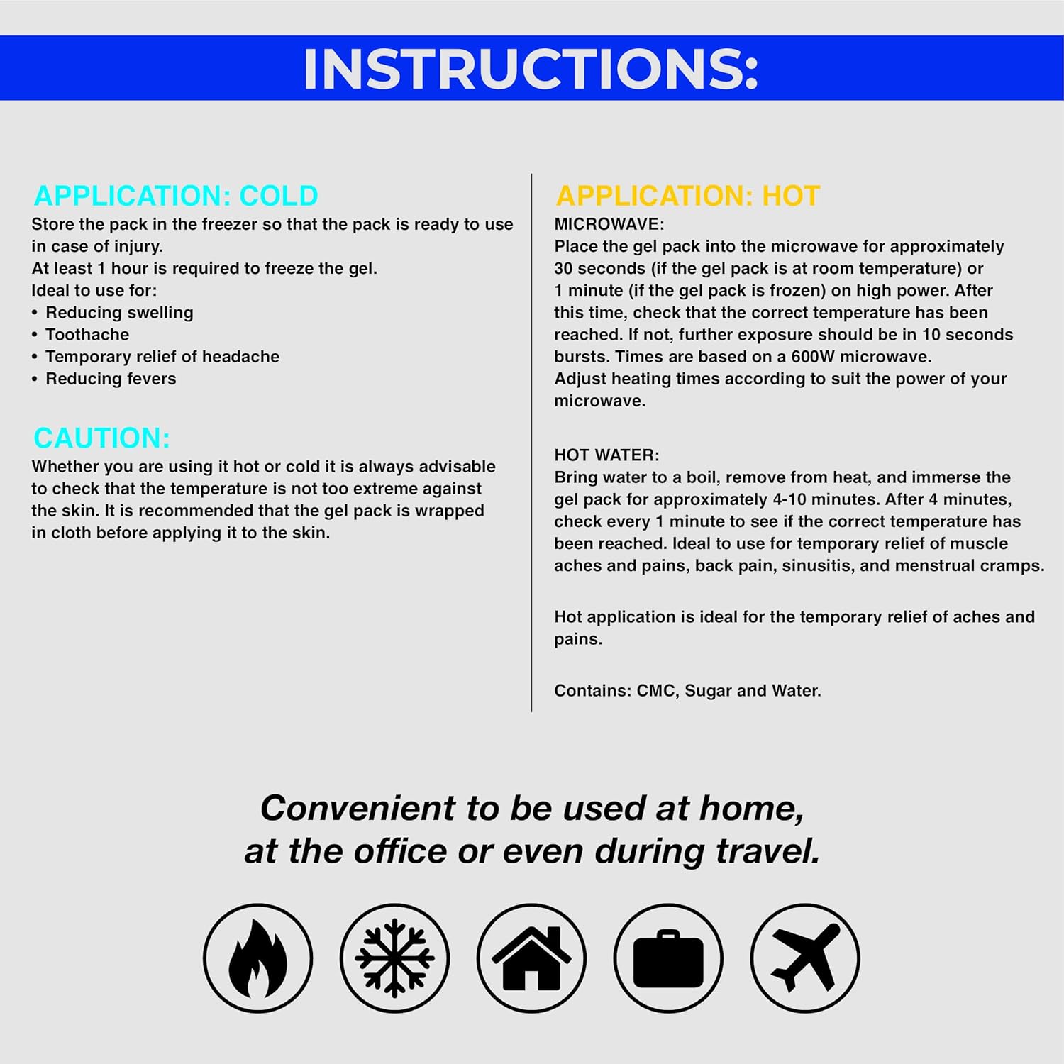 reusable heavy duty cold pack 3 x 11 throat retail