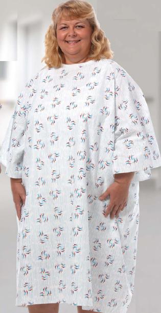 Patient Exam Gown Up to 5X Large Raindrops Print Reusable