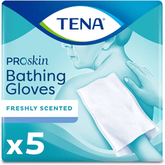 rinse free bathing glove wipe tena proskin soft pack scented 5 count packaging type case