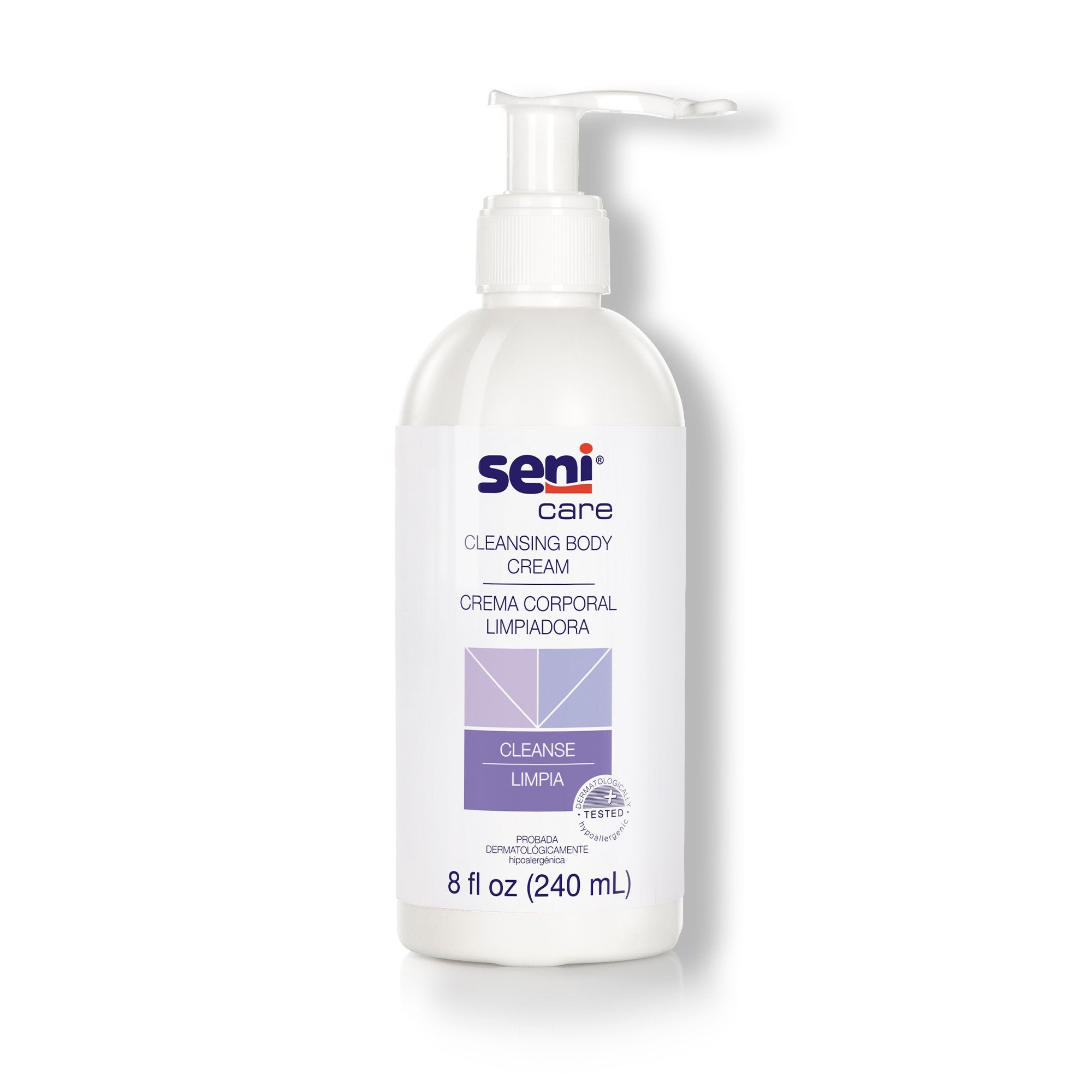Rinse Free Body Wash Seni Care Cream 8 oz. Pump Bottle Light Scent