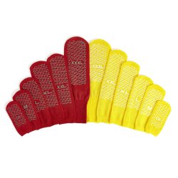 Risk Management Slipper Socks Medline Unisex Adult X Large Double Tread Single Patient Use Yellow